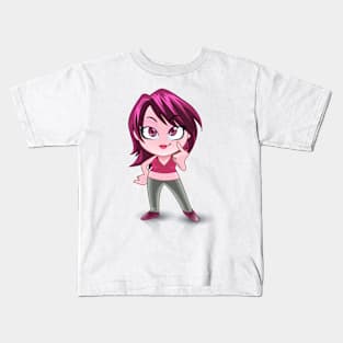 purple lover, beautiful Girl cartoon character Kids T-Shirt